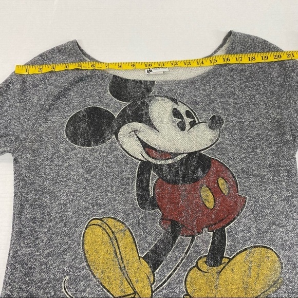 Disney Mickey Distressed Scoop Neck Sweatshirt - Picture 6 of 11